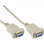 Cabo null modem InLine DB9 fêmea / fêmea, montado, cinzento, 2 m