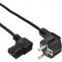 Cabo de alimentação InLine, CEE 7/7 angular / IEC C13 macho angular de 3 polos, 0,5 m