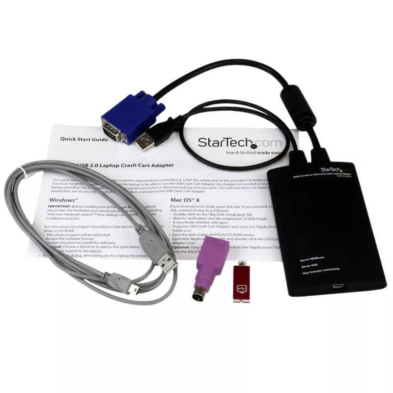 Adaptador StarTech.com consola KVM para USB 2.0 para portátil carrinho de crash