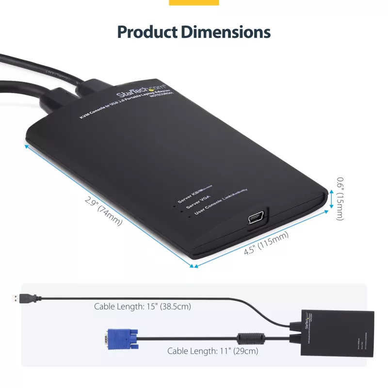 Adaptador StarTech.com consola KVM para USB 2.0 para portátil carrinho de crash