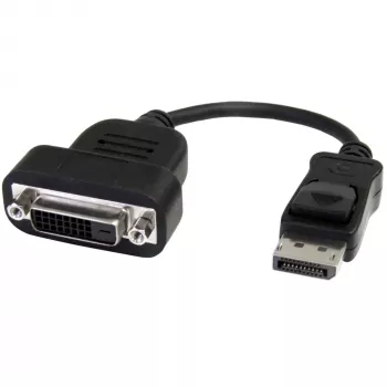 Adaptador StarTech.com DisplayPort para DVI – Adaptador/conversor de vídeo ativo DisplayPort para DVI-D 1080p – Adaptador dongle de cabo DP 1.2 para monitor DVI – Adaptador DP para DVI – ficha DP com bloqueio