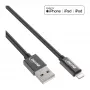 Cabo USB Lightning InLine, para iPad, iPhone, iPod, preto/alu, 2 m certificado MFi