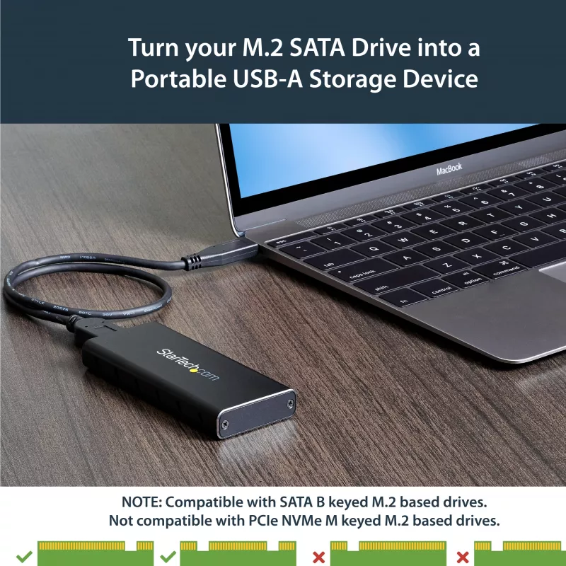 Caixa StarTech.com para SSD M.2 SATA - USB 3.1 (10 Gbit/s) com cabo USB-C