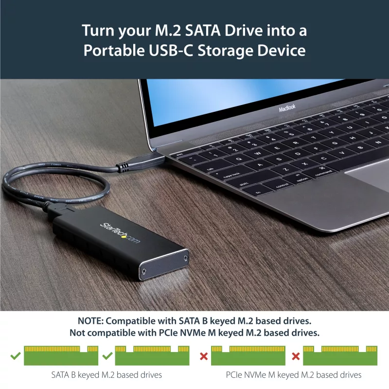 Caixa StarTech.com para SSD M.2 SATA - USB 3.1 (10 Gbit/s) com cabo USB-C