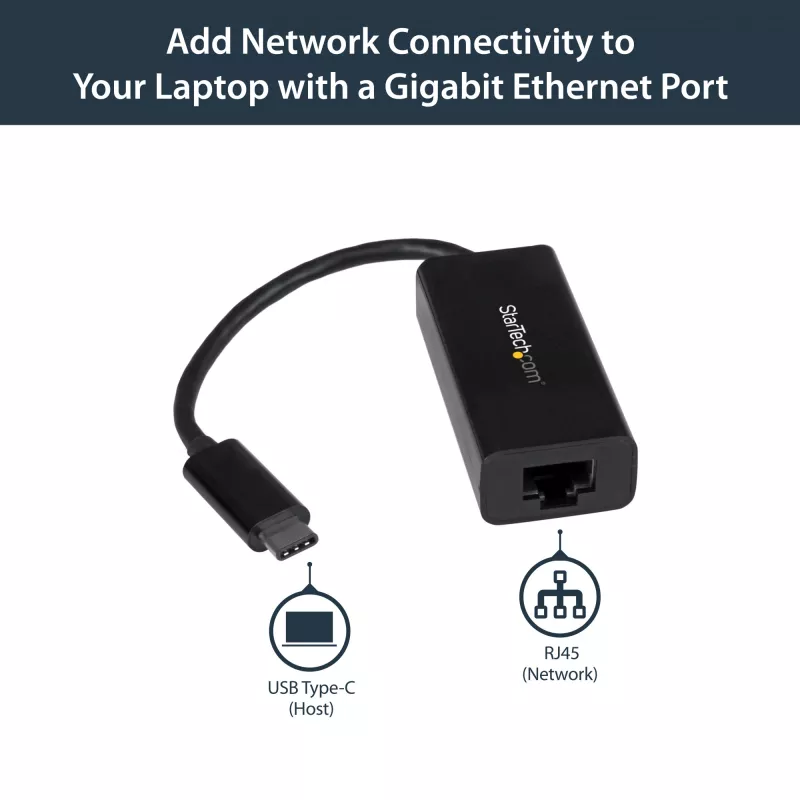 Adaptador StarTech.com USB-C para Gigabit Ethernet - preto