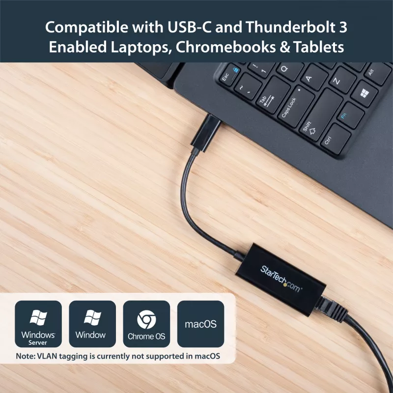 Adaptador StarTech.com USB-C para Gigabit Ethernet - preto