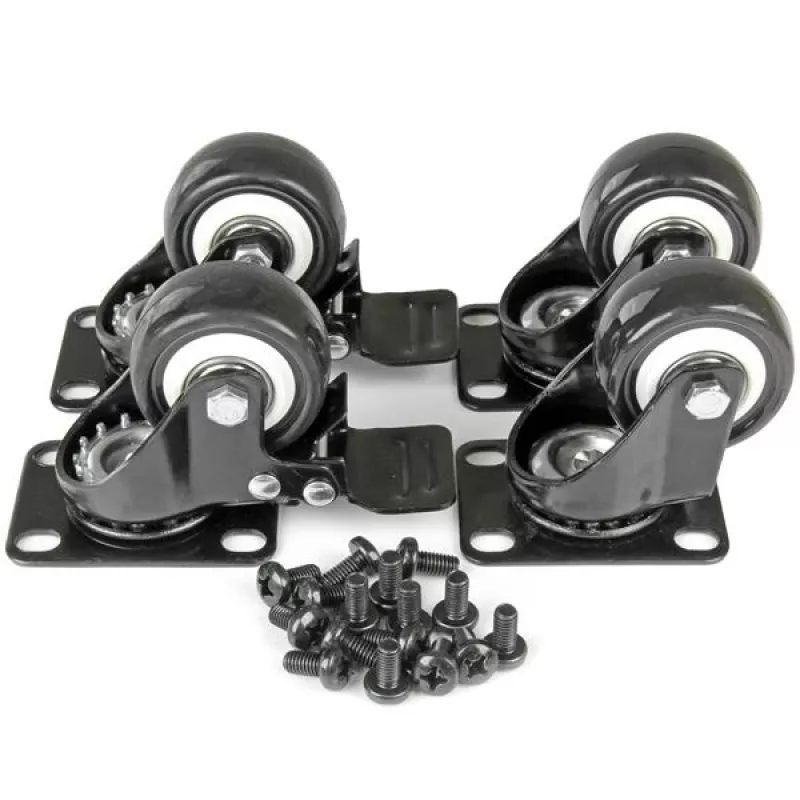 Rack de servidor StarTech.com 2 postes 42U móvel de estrutura aberta, rack de rede 19 polegadas de dois postes com rodas, rack aberto móvel para equipamento AV/dados/média/IT, rack de computador para casa/escritório - rodas incluídas