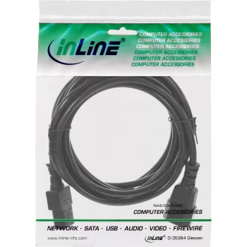 Cabo de extensão C13/C14 InLine 16632B preto 3 m