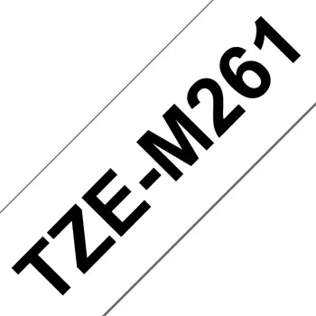 Fita de etiquetagem Brother TZE-M261 preto sobre branco