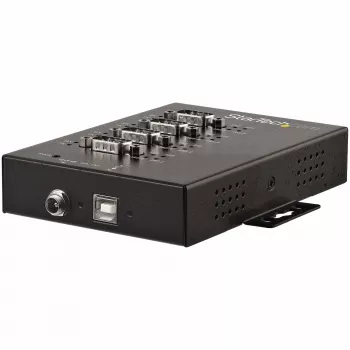 Hub serial de 4 portas StarTech.com adaptador USB para RS232/RS485/RS422 - hub conversor USB 2.0 para série DB9 industrial - certificado IP30 - hub serial em metal para montagem em calha DIN - proteção ESD de 15kV