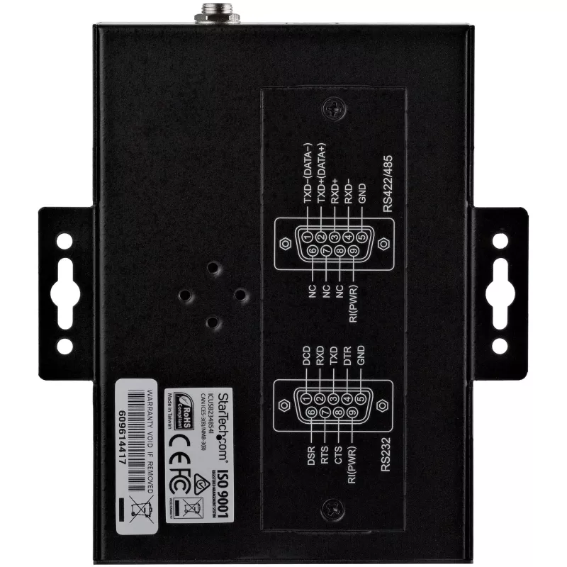 Hub serial de 4 portas StarTech.com adaptador USB para RS232/RS485/RS422 - hub conversor USB 2.0 para série DB9 industrial - certificado IP30 - hub serial em metal para montagem em calha DIN - proteção ESD de 15kV