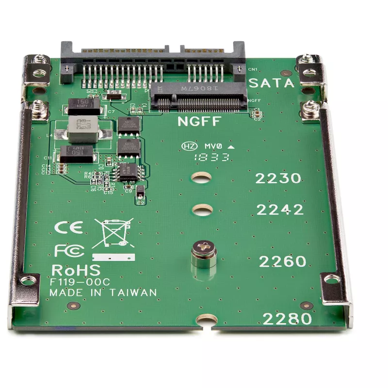 Adaptador StarTech.com M.2 SATA SSD para 2,5 polegadas SATA - conversor M.2 NGFF para SATA - 7mm - suporte open-frame - adaptador para disco M2