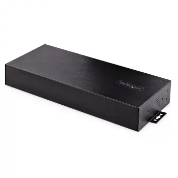 Hub USB 3.0 industrial de 16 portas StarTech.com 5Gbps, metal, montagem DIN/em superfície/em rack, proteção ESD, alimentação por bloco de terminais, até 120 W de carregamento USB partilhado, hub/switch dual-host