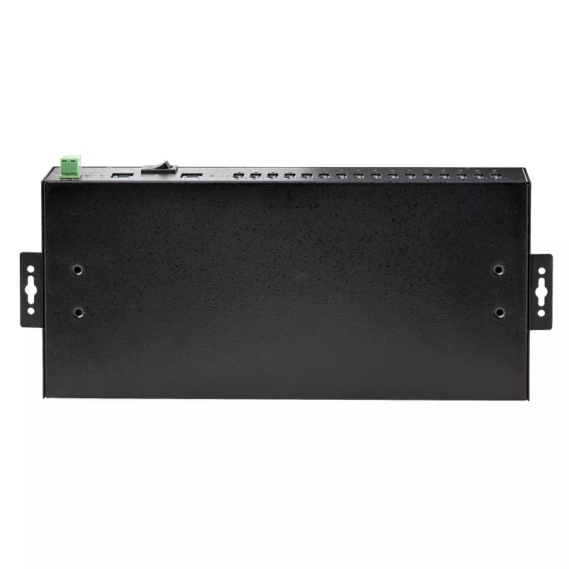 Hub USB 3.0 industrial de 16 portas StarTech.com 5Gbps, metal, montagem DIN/em superfície/em rack, proteção ESD, alimentação por bloco de terminais, até 120 W de carregamento USB partilhado, hub/switch dual-host