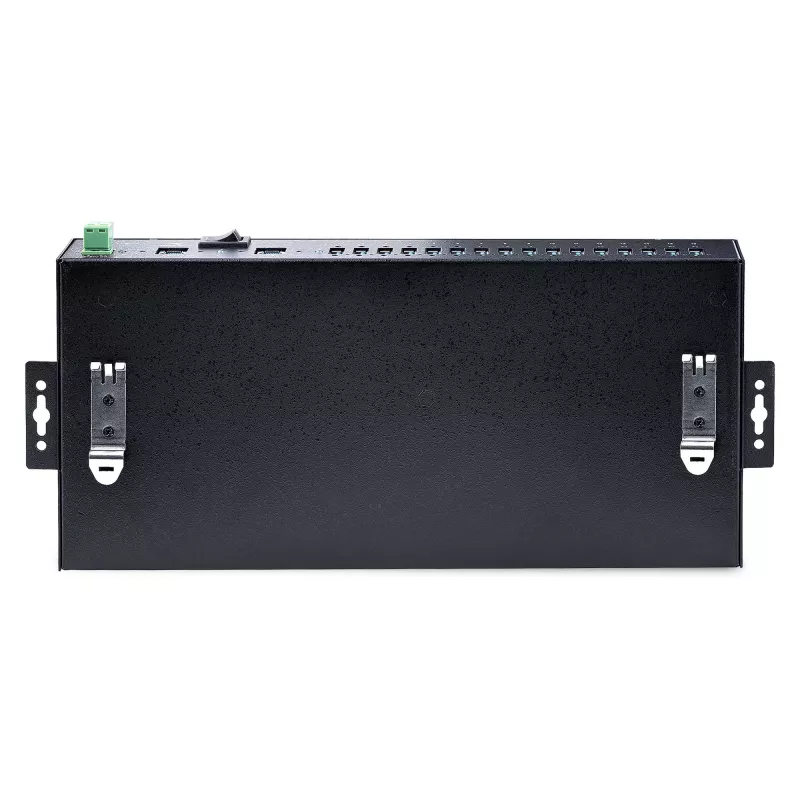 Hub USB 3.0 industrial de 16 portas StarTech.com 5Gbps, metal, montagem DIN/em superfície/em rack, proteção ESD, alimentação por bloco de terminais, até 120 W de carregamento USB partilhado, hub/switch dual-host