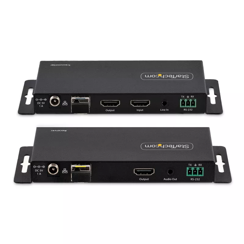 StarTech.com ST121HD20FXA2 kit extensor HDMI por fibra ótica 4K 60Hz, até 1 km (monomodo) / 300 m (multimodo), LC, HDR, HDCP, áudio/RS232/IR, transmissor e recetor