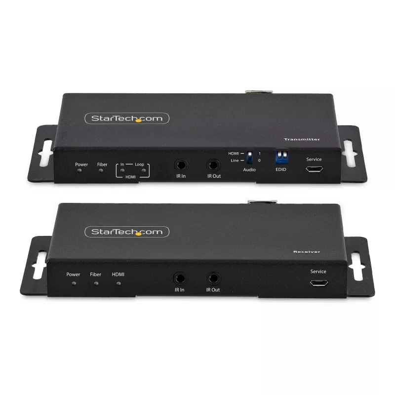 StarTech.com ST121HD20FXA2 kit extensor HDMI por fibra ótica 4K 60Hz, até 1 km (monomodo) / 300 m (multimodo), LC, HDR, HDCP, áudio/RS232/IR, transmissor e recetor