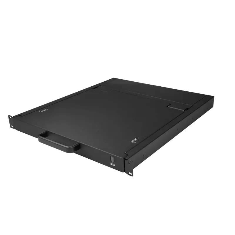 Consola KVM StarTech.com para rack – KVM VGA de porta única com monitor LCD de 19 polegadas para armário de servidor – Gaveta KVM LCD universal 1HE totalmente equipada com cabos e hardware – Suporte USB – 50.000 MTBF