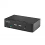 Comutador KVM DisplayPort de 2 portas StarTech.com, 8K 60Hz / 4K 144Hz, ecrã único, DP 1.4, 2x portas USB 3.0, 4x portas USB 2.0 HID, comutação por botões e teclas de atalho, em conformidade com TAA - independente do sistema operativo, caixa metálica