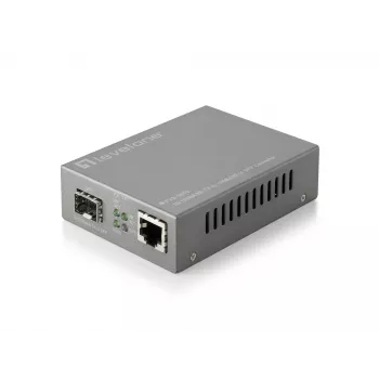 Conversor de suporte de rede LevelOne RJ45 para SFP Managed Fast Ethernet