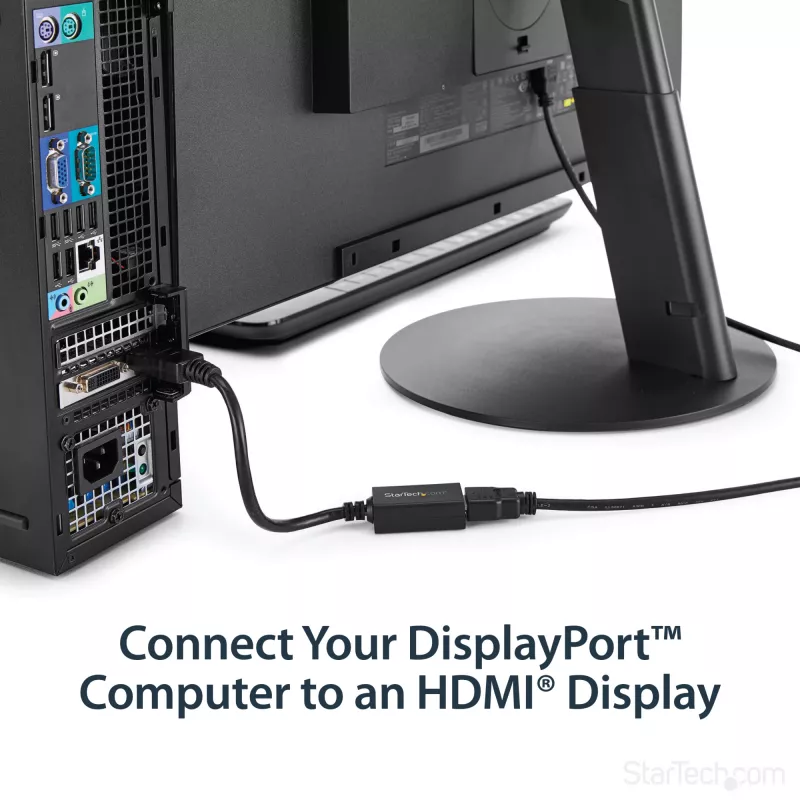 StarTech.com DP2HDMI2 adaptador de vídeo / conversor de DisplayPort para HDMI, macho/fêmea, até 1920x1200, 25 cm