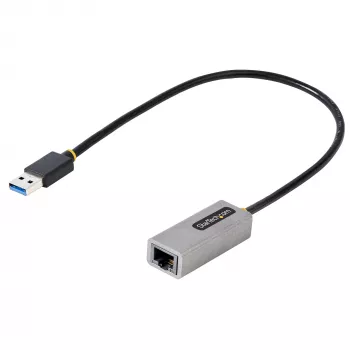 Adaptador de rede USB 3.0 para Gigabit Ethernet StarTech.com - 10/100/1000 Mbit/s, USB para RJ45, Adaptador USB 3.0 para LAN, Adaptador Ethernet USB 3.0 (GbE), cabo integrado de 28 cm, instalação sem controladores