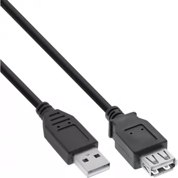 Cabo de extensão USB 2.0 tipo A macho/fêmea InLine 34650B 0,5 m preto