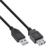 Cabo de extensão USB 2.0 tipo A macho/fêmea InLine 34650B 0,5 m preto