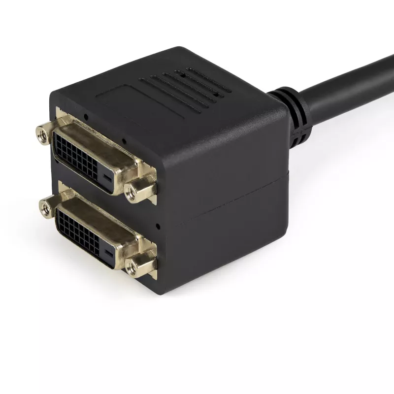 Cabo divisor de vídeo digital DVI-D para 2x DVI-D StarTech.com 30cm (1 ft) - M/F~1 ft DVI-D para 2x DVI-D Cabo divisor de vídeo digital - M/F