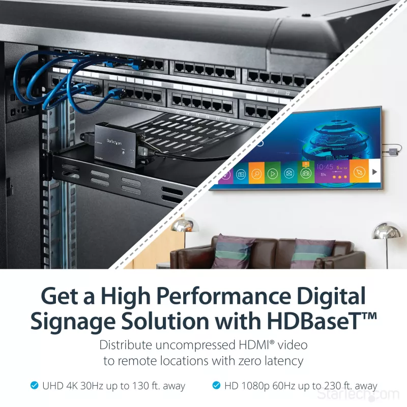 Extensor HDMI sobre CAT5e HDBaseT StarTech.com – Alimentação através do cabo – Ultra HD 4K – TAA