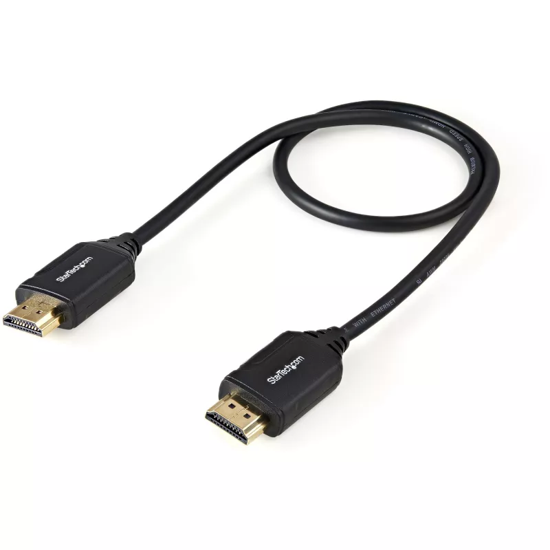 StarTech.com HDMM50CMP cabo HDMI 2.0 Premium High Speed com Ethernet, 4K 60 Hz, HDR, HDMI (macho) para HDMI (macho), 0,5 m, preto