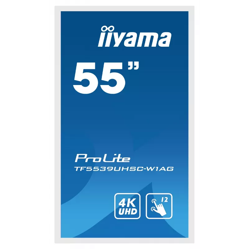 Ecrã de sinalização iiyama TF5539UHSC-W1AG 139,7 cm (55 polegadas) LED 500 cd/m² 4K Ultra HD branco ecrã tátil 24/7