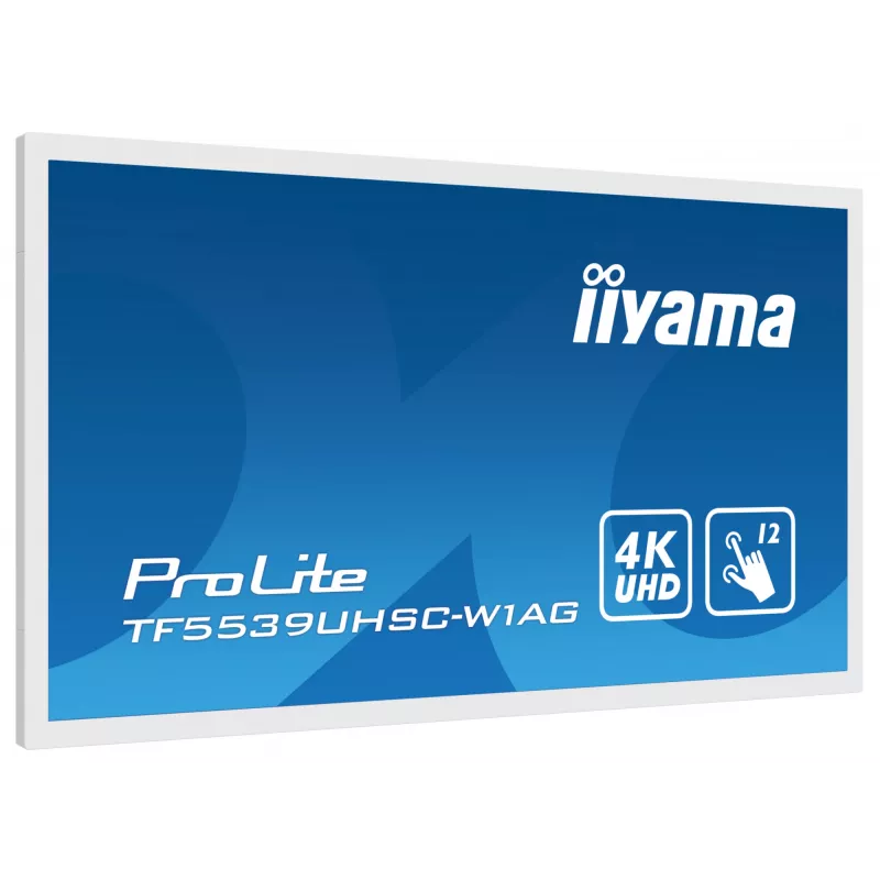 Ecrã de sinalização iiyama TF5539UHSC-W1AG 139,7 cm (55 polegadas) LED 500 cd/m² 4K Ultra HD branco ecrã tátil 24/7
