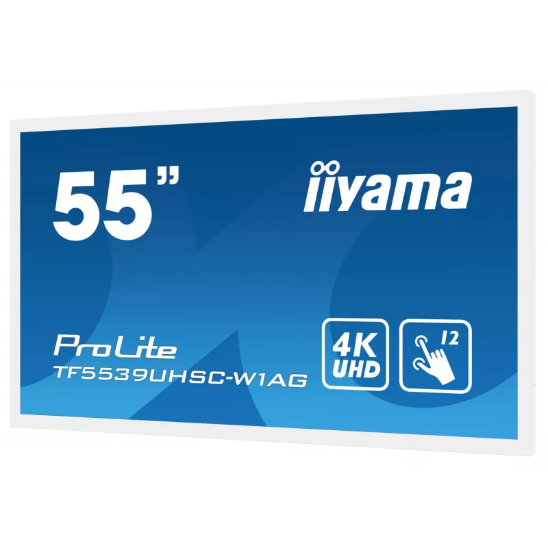 Ecrã de sinalização iiyama TF5539UHSC-W1AG 139,7 cm (55 polegadas) LED 500 cd/m² 4K Ultra HD branco ecrã tátil 24/7