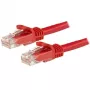 Cabo Ethernet CAT6 StarTech.com 5m - vermelho cabo Ethernet Gigabit CAT 6 - 250MHz 100W PoE RJ45 UTP cabo de rede/patch com proteção contra dobras, alívio de tensão, testado individualmente