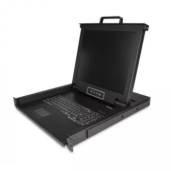 Consola KVM para rack StarTech.com – KVM VGA de porta única com monitor LCD de 17 polegadas para rack de servidor – Gaveta KVM LCD 1U universal totalmente equipada com cabos e hardware – Suporte USB – 50.000 MTBF
