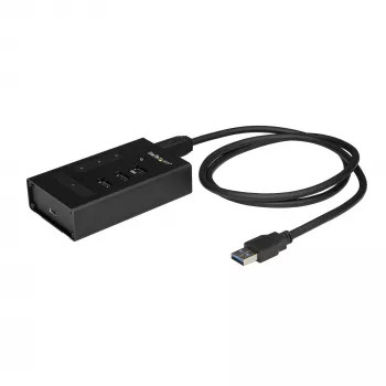 StarTech.com Hub USB 3.0 de 4 portas - USB Tipo A para 1x USB-C e 3x USB-A - Hub USB comercial em metal - SuperSpeed 5 Gbit/s USB 3.1/3.2 Gen 1 - Autoalimentado - Carregamento rápido BC 1.2 - Montável/Robusto~Hub USB 3.0 de 4 portas - USB Tipo A para 1x USB-C e 3x USB-A - Hub USB comercial em metal - SuperSpeed USB 3.2 Gen 1 (5 Gbit/s) - Autoalimentado - Carregamento rápido BC 1.2…