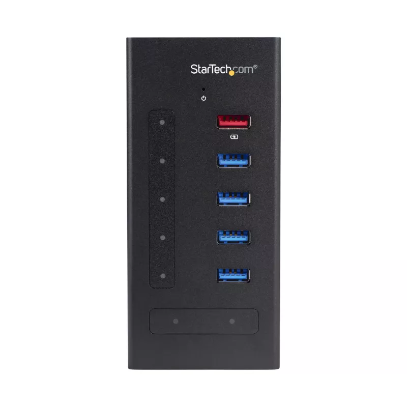 StarTech.com HB30C5A2CST hub USB 3.0 de 7 portas, USB-C para 5x USB-A e 2x USB-C, porta de carregamento rápido, industrial, em metal
