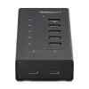 StarTech.com HB30C5A2CST hub USB 3.0 de 7 portas, USB-C para 5x USB-A e 2x USB-C, porta de carregamento rápido, industrial, em metal