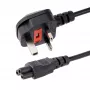 Cabo de alimentação para portátil UK StarTech.com 3ft (1 m), BS 1363 para C5 (trevo), 2,5A 250V, 18AWG, cabo de substituição para portátil UK, cabo de alimentação para impressora, cabo de carregamento para portátil, cabo de fonte de alimentação para portátil