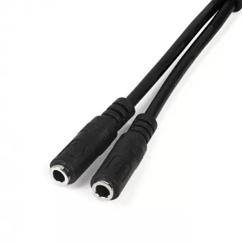 Adaptador de headset StarTech.com para headsets com fichas separadas de auscultador/microfone – 3,5 mm de 4 polos para 2x 3,5 mm de 3 polos ficha/conector fêmea