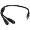 Adaptador de headset StarTech.com para headsets com fichas separadas de auscultador/microfone – 3,5 mm de 4 polos para 2x 3,5 mm de 3 polos ficha/conector fêmea