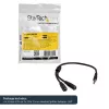 Adaptador de headset StarTech.com para headsets com fichas separadas de auscultador/microfone – 3,5 mm de 4 polos para 2x 3,5 mm de 3 polos ficha/conector fêmea