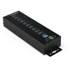 Hub USB 3.0 de 10 portas StarTech.com com fonte de alimentação – Hub USB-A industrial de metal com proteção ESD e contra sobretensão de 350 W – Montagem em calha DIN/parede/mesa – Hub High-Speed USB 3.2 Gen 1 (5 Gbit/s)