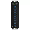 Hub USB 3.0 de 10 portas StarTech.com com fonte de alimentação – Hub USB-A industrial de metal com proteção ESD e contra sobretensão de 350 W – Montagem em calha DIN/parede/mesa – Hub High-Speed USB 3.2 Gen 1 (5 Gbit/s)