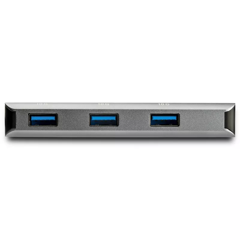 StarTech.com HB31C3ASDMB hub USB-C de 3 portas com leitor de cartões SD, 3x USB-A, 10 Gbps, USB 3.1, alimentado pelo barramento, cabo de 25 cm, compatível com Thunderbolt 3
