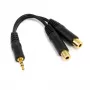 Cabo divisor estéreo StarTech.com 15 cm – ficha de 3,5 mm para 2x conector fêmea de 3,5 mm