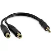 Cabo divisor estéreo StarTech.com 15 cm – ficha de 3,5 mm para 2x conector fêmea de 3,5 mm