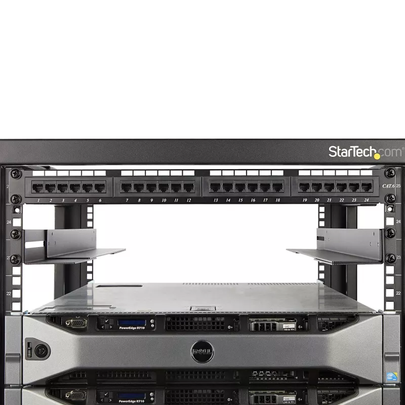 Calhas para rack de servidor StarTech.com 1HE 19 polegadas – Profundidade ajustável 24-36 polegadas – Calhas de montagem universais de 4 postes para rack – Conjunto de calhas de montagem para equipamento de rede/servidor/UPS HPE ProLiant Dell PowerEdge
