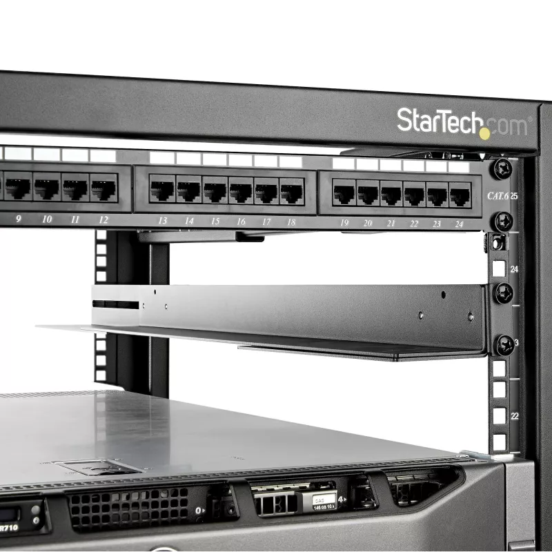 Calhas para rack de servidor StarTech.com 1HE 19 polegadas – Profundidade ajustável 24-36 polegadas – Calhas de montagem universais de 4 postes para rack – Conjunto de calhas de montagem para equipamento de rede/servidor/UPS HPE ProLiant Dell PowerEdge